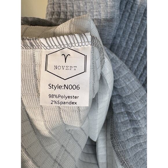 NOVEPT Quilted Style Sweatshirt Top with Hood Gray Front Pocket 2XL - Picture 8 of 13